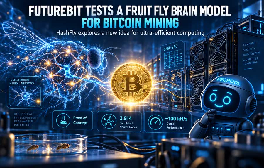FutureBit Tests a Fruit Fly Brain Model for Bitcoin Mining